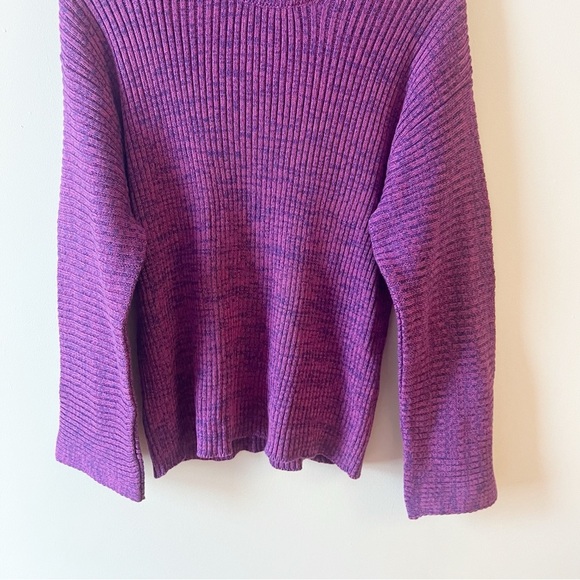 Urban Outfitters Purple Marled Ribbed Sweater Flared Sleeves Size Medium NEW - Picture 3 of 9